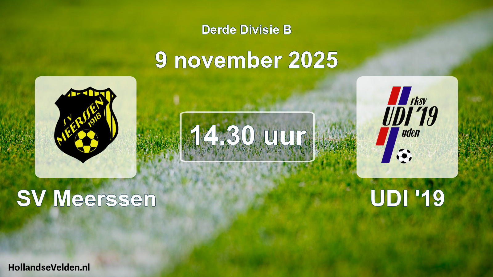 Geplande wedstrijd: SV Meerssen - UDI '19 (9 november 2025)