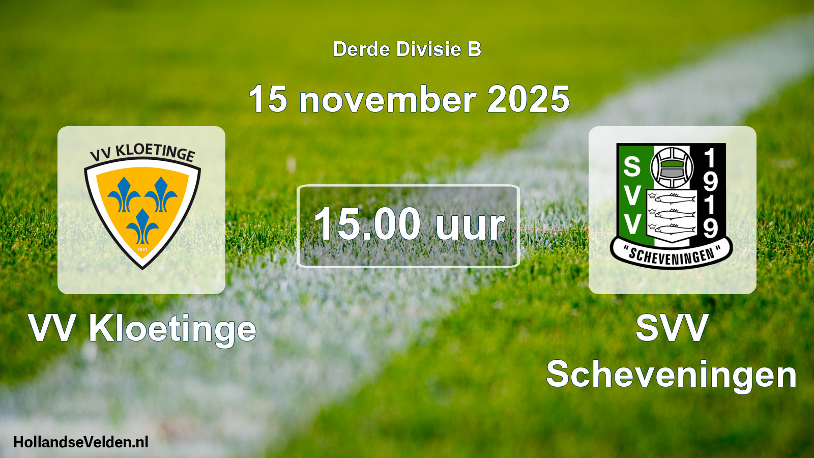 Geplande wedstrijd: VV Kloetinge - SVV Scheveningen (15 november 2025)