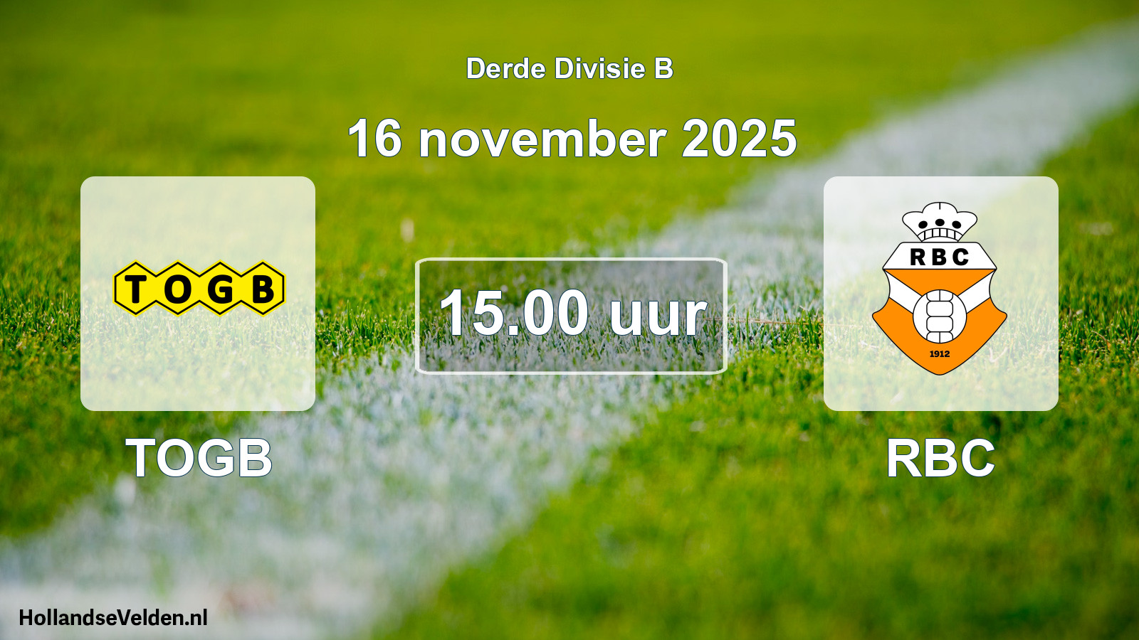 Geplande wedstrijd: TOGB - RBC (16 november 2025)