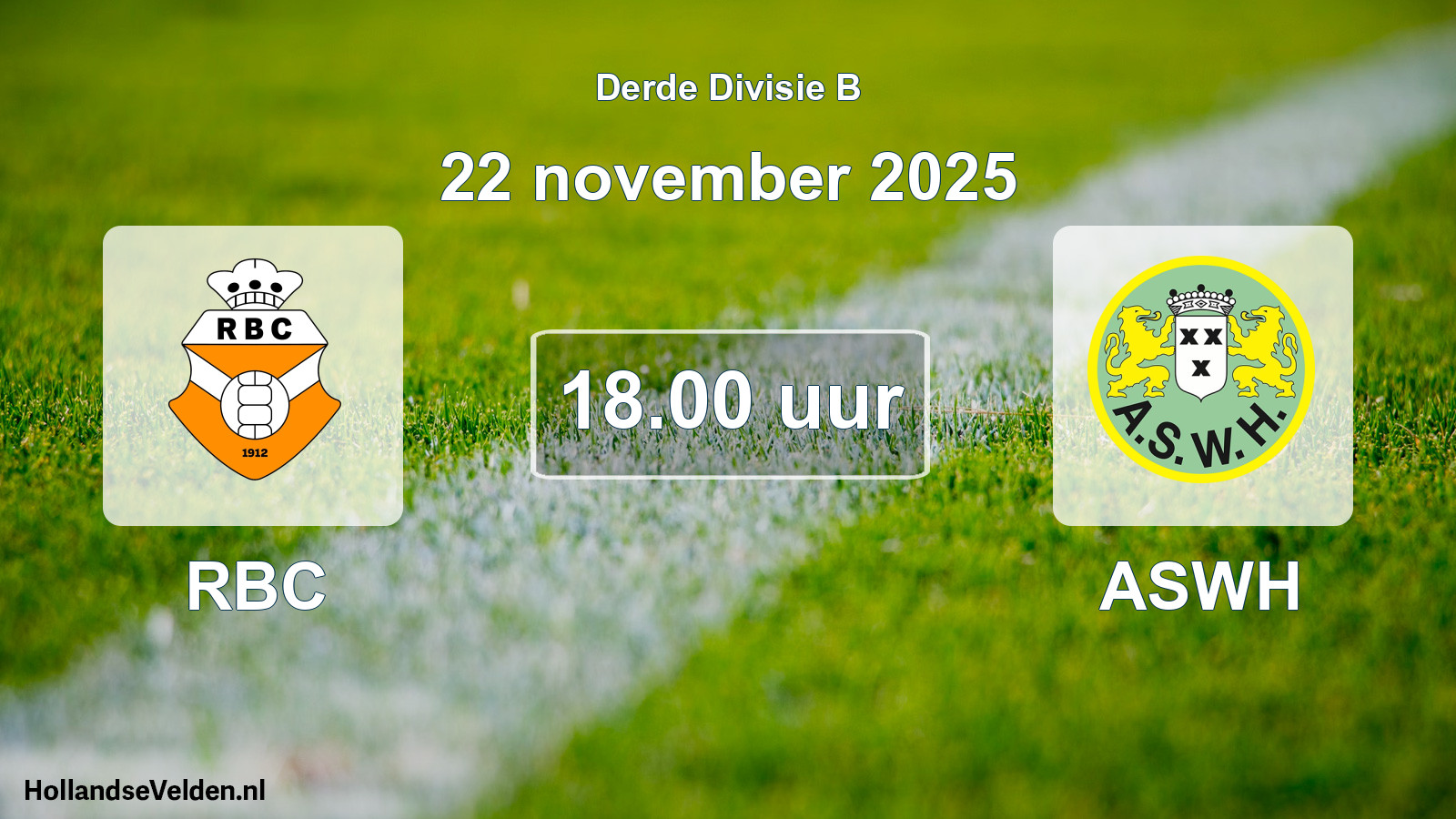 Geplande wedstrijd: RBC - ASWH (22 november 2025)