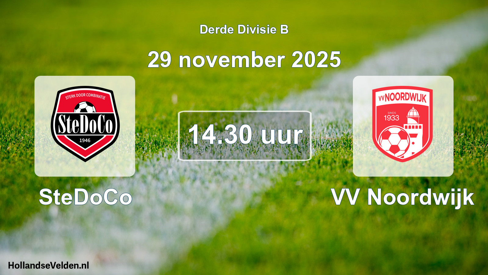 Geplande wedstrijd: SteDoCo - VV Noordwijk (29 november 2025)