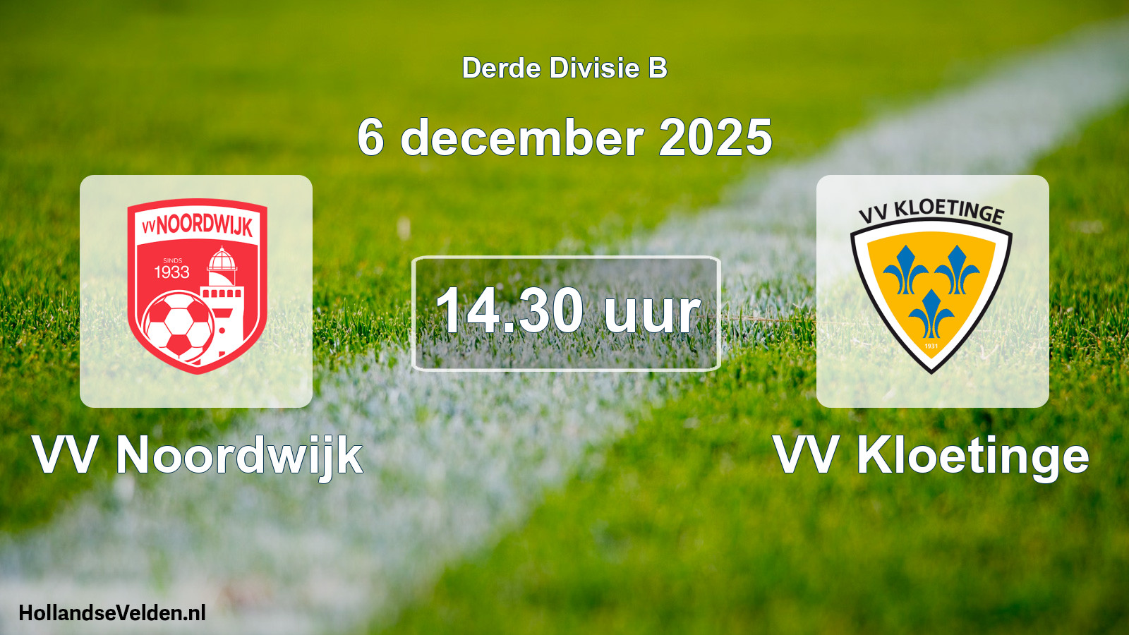 Geplande wedstrijd: VV Noordwijk - VV Kloetinge (6 december 2025)