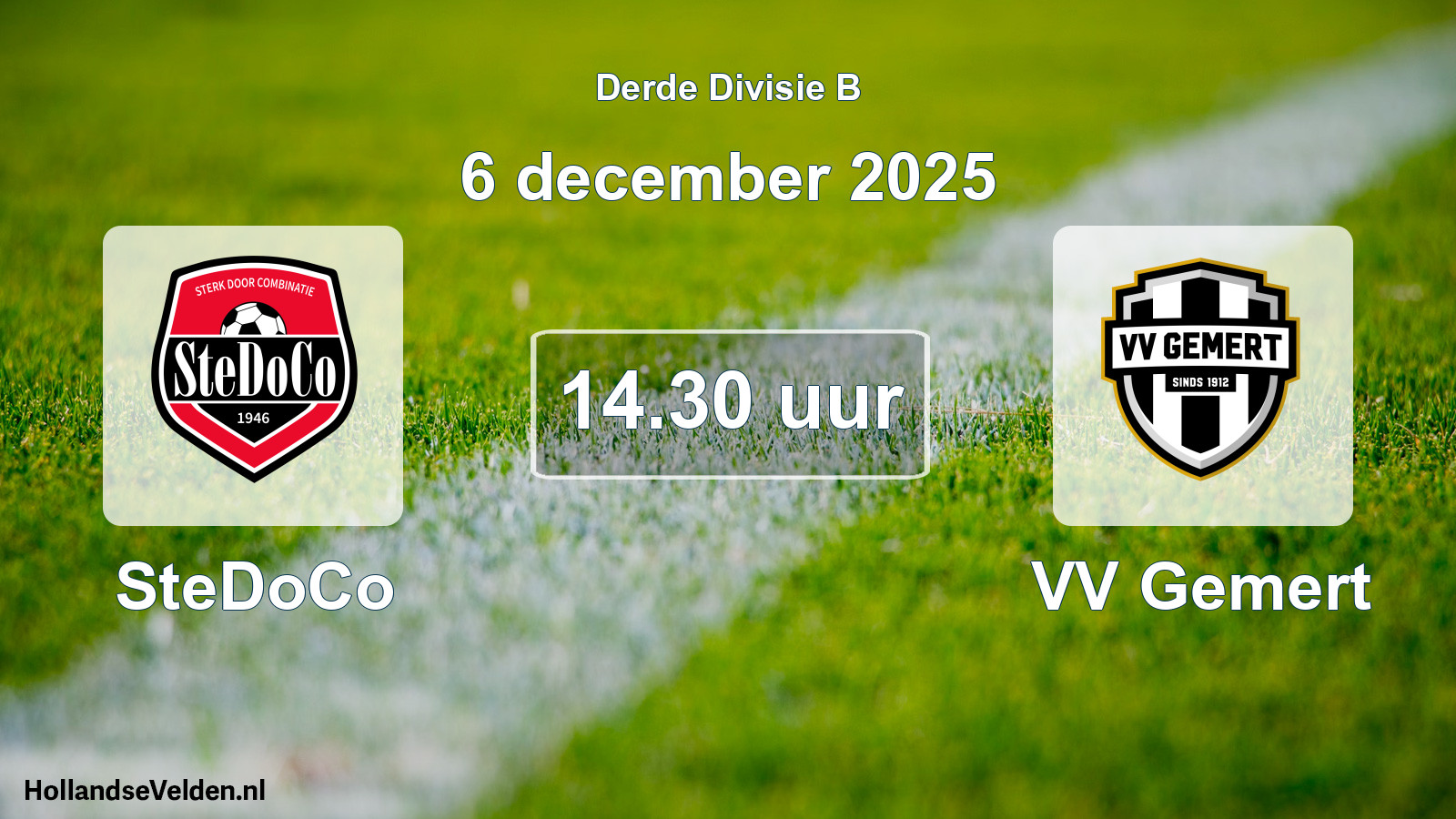 Geplande wedstrijd: SteDoCo - VV Gemert (6 december 2025)