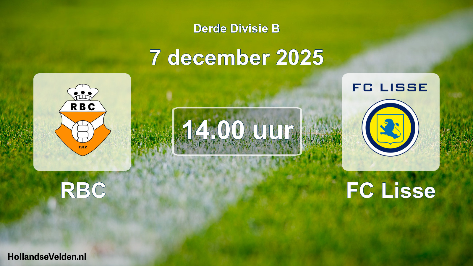 Geplande wedstrijd: RBC - FC Lisse (7 december 2025)