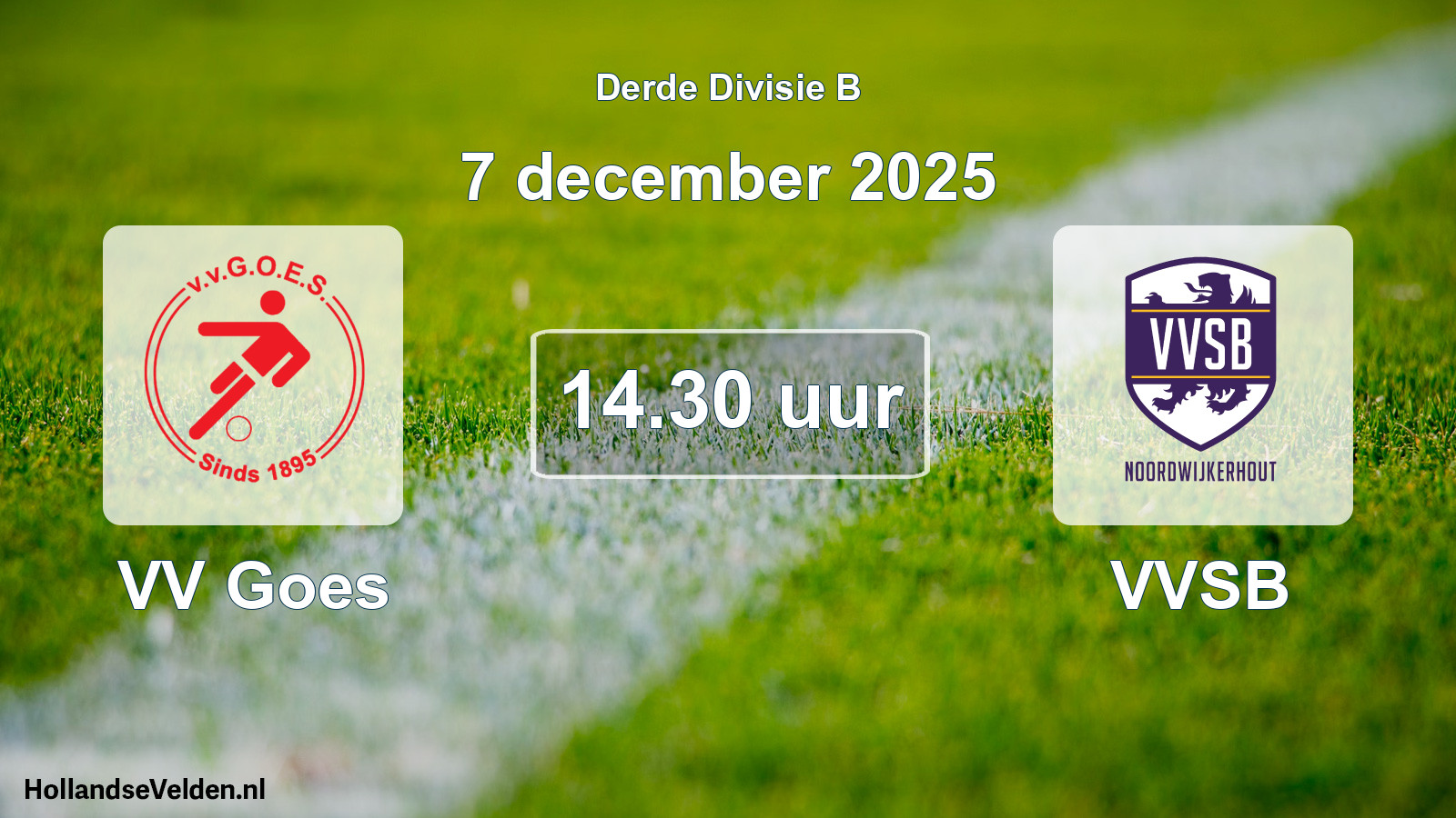 Geplande wedstrijd: VV Goes - VVSB (7 december 2025)