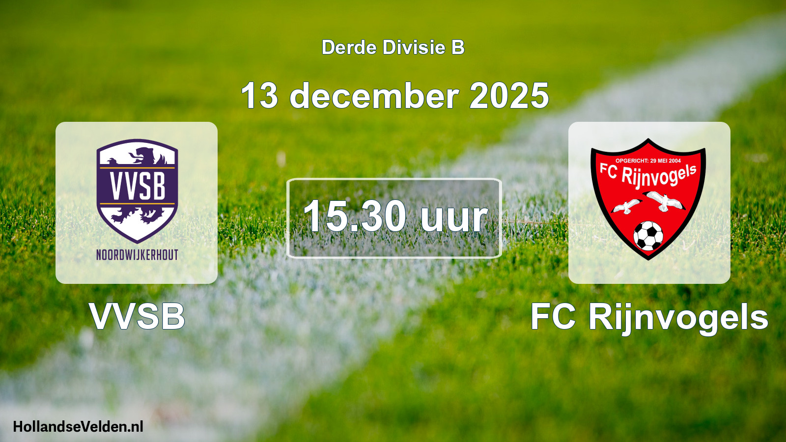 Geplande wedstrijd: VVSB - FC Rijnvogels (13 december 2025)