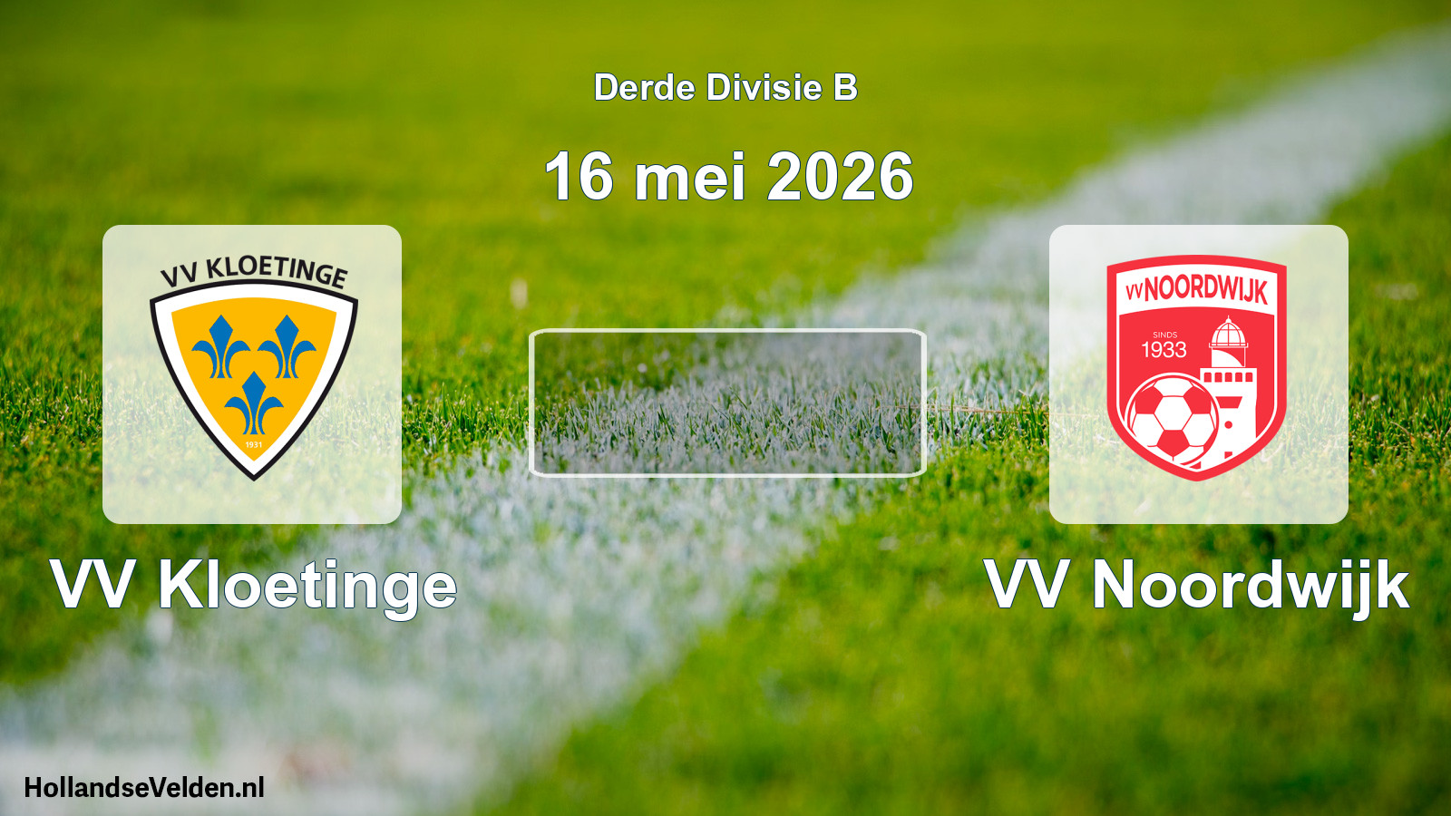 Geplande wedstrijd: VV Kloetinge - VV Noordwijk (16 mei 2026)