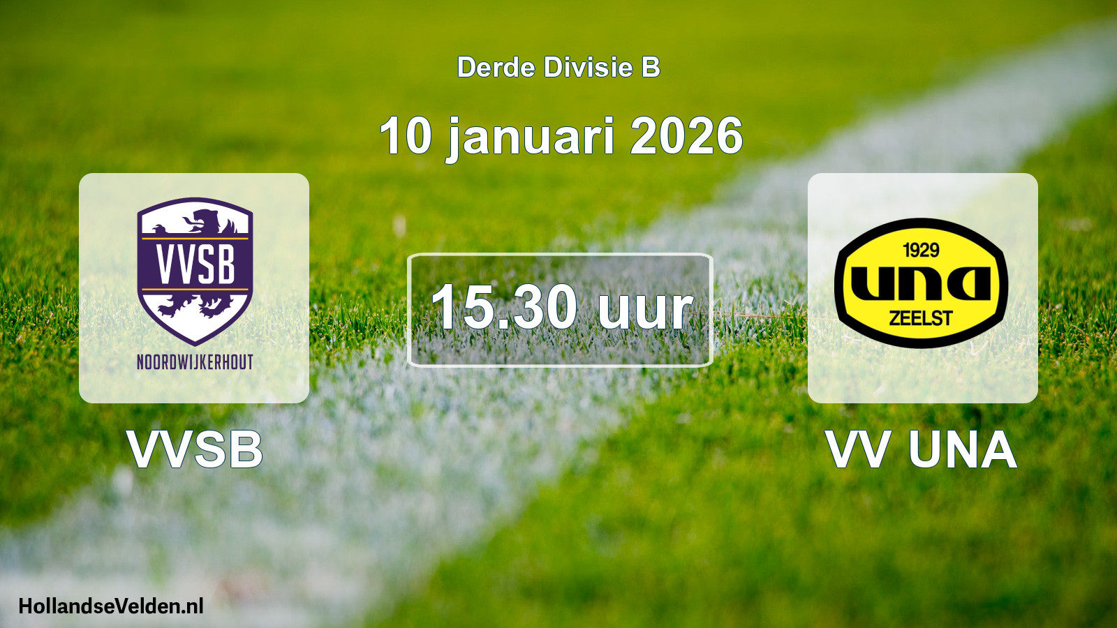 Geplande wedstrijd: VVSB - VV UNA (10 januari 2026)
