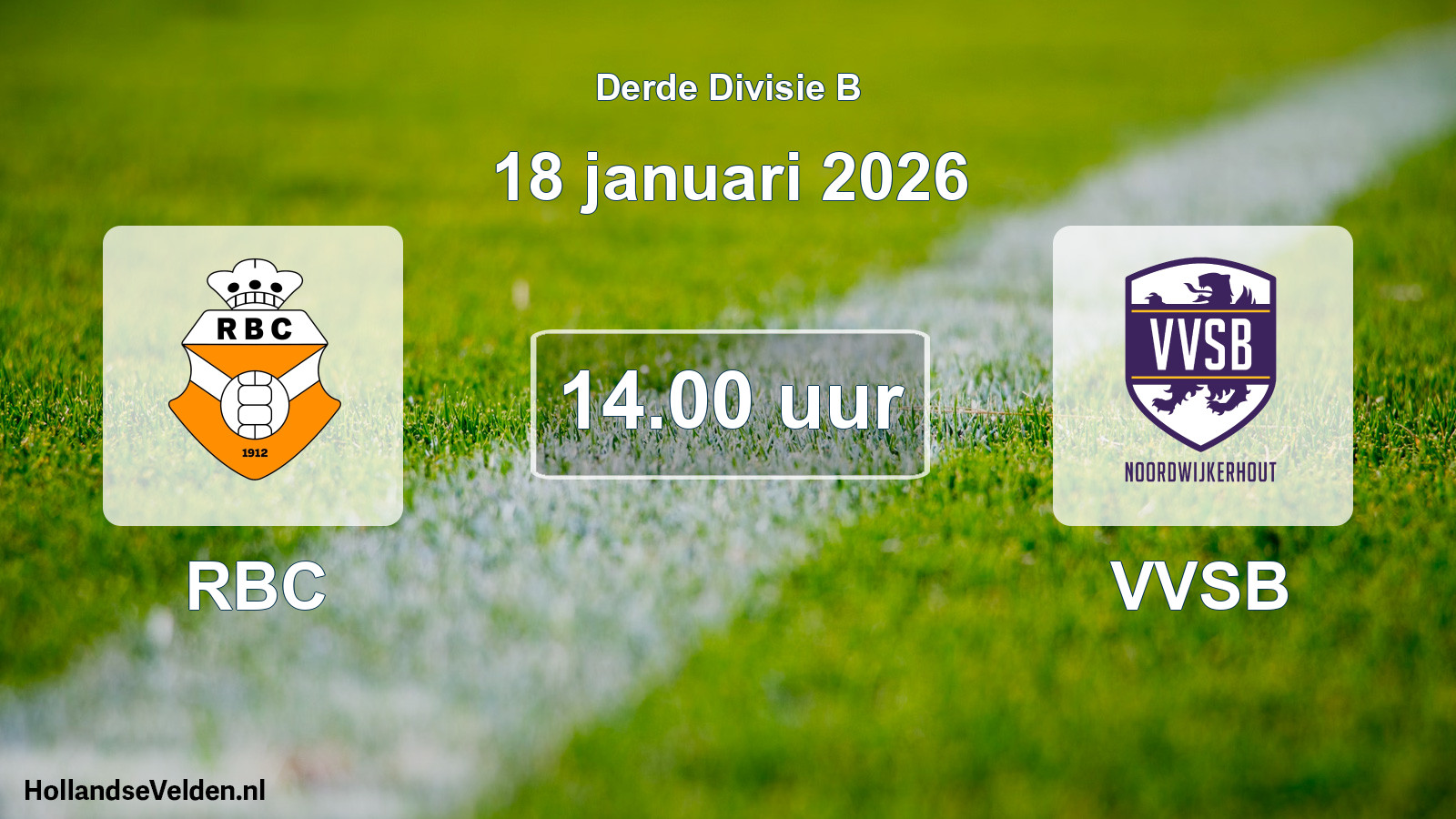 Geplande wedstrijd: RBC - VVSB (18 januari 2026)