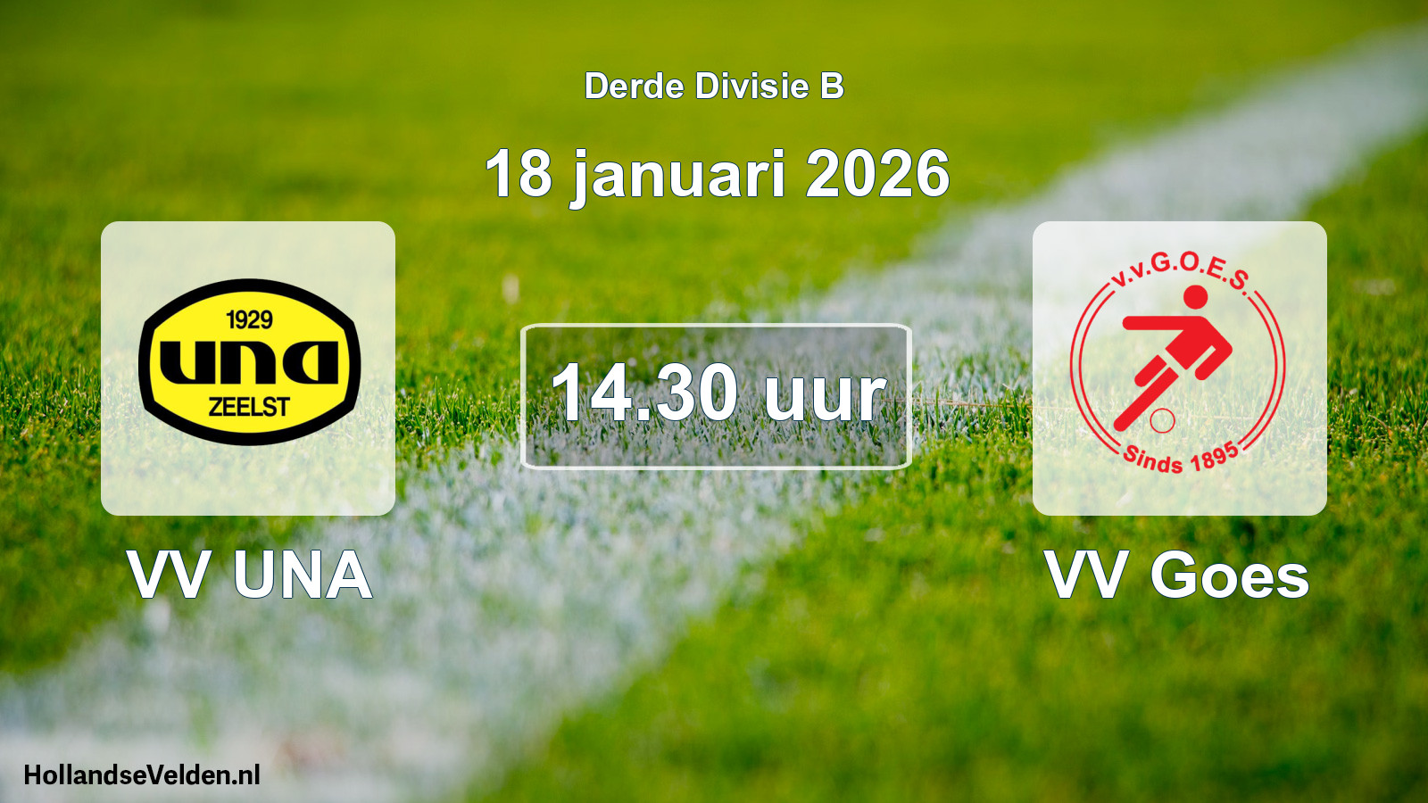 Geplande wedstrijd: VV UNA - VV Goes (18 januari 2026)