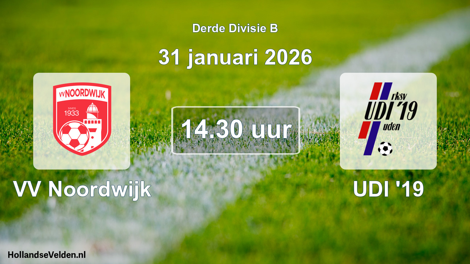 Geplande wedstrijd: VV Noordwijk - UDI '19 (31 januari 2026)
