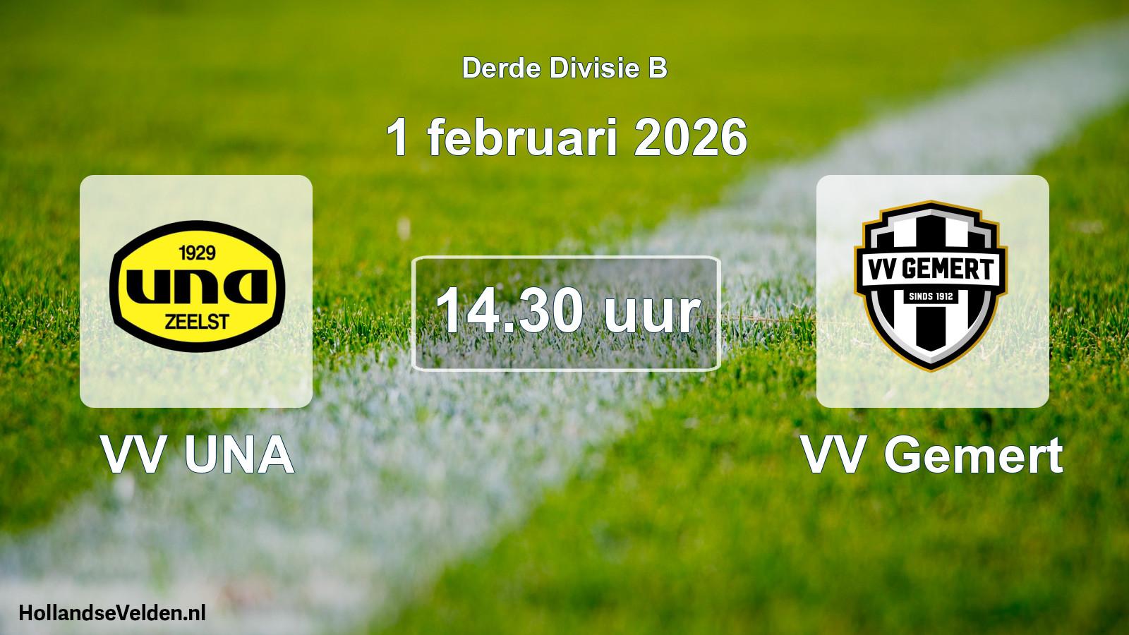 Geplande wedstrijd: VV UNA - VV Gemert (1 februari 2026)