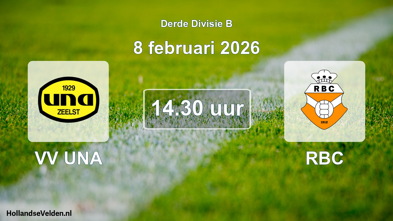 Geplande wedstrijd: VV UNA - RBC (8 februari 2026)