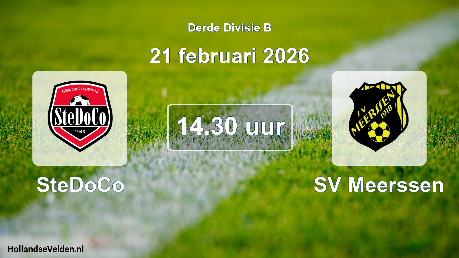 Geplande wedstrijd: SteDoCo - SV Meerssen (21 februari 2026)