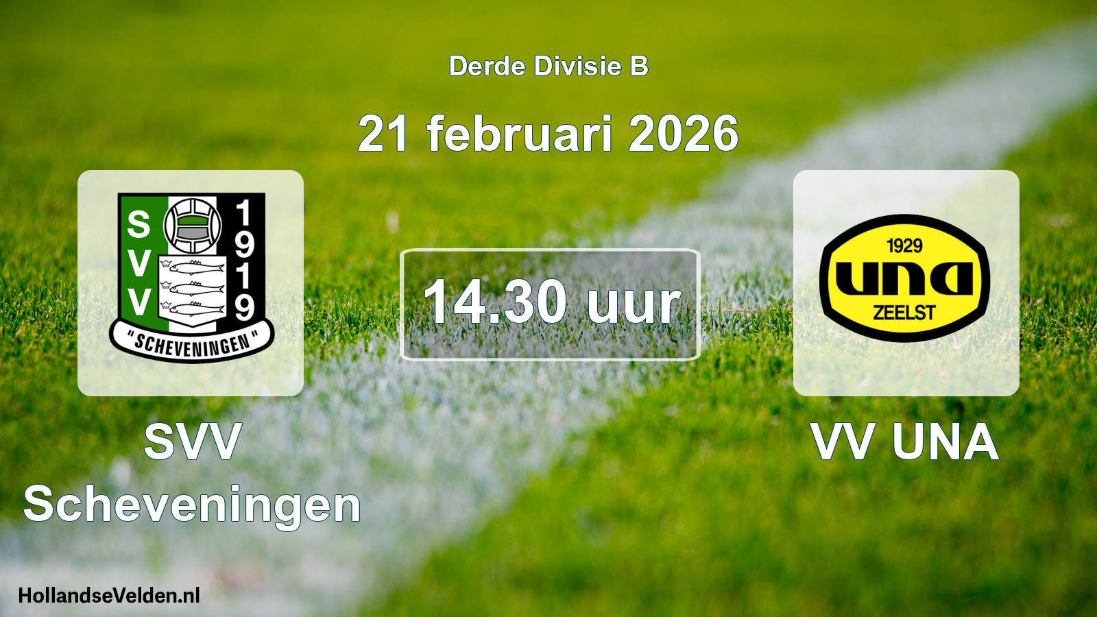 Geplande wedstrijd: SVV Scheveningen - VV UNA (21 februari 2026)