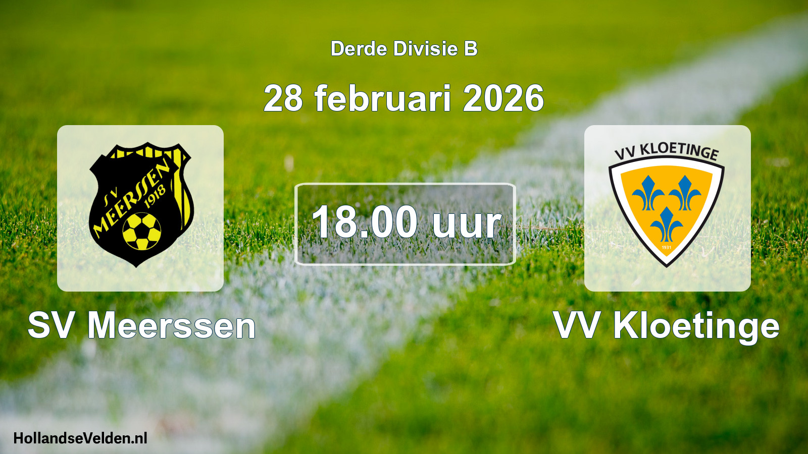 Geplande wedstrijd: SV Meerssen - VV Kloetinge (28 februari 2026)