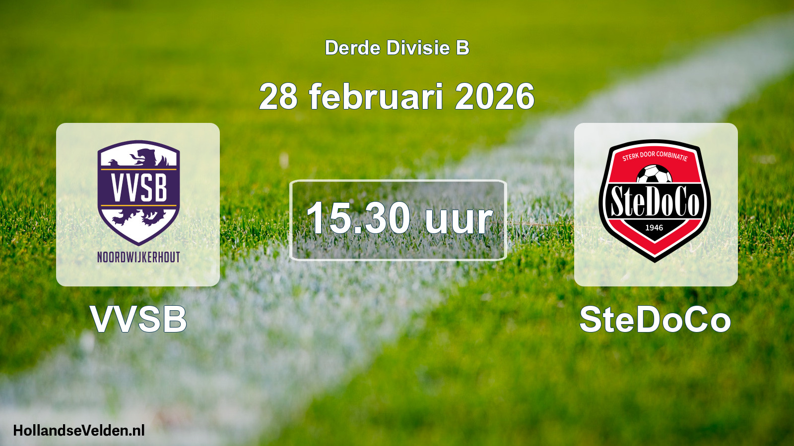 Geplande wedstrijd: VVSB - SteDoCo (28 februari 2026)