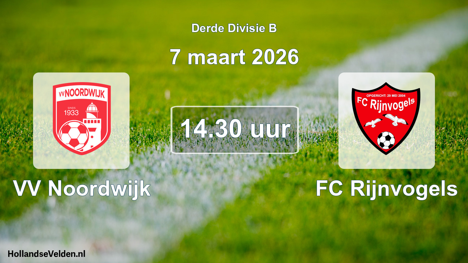 Geplande wedstrijd: VV Noordwijk - FC Rijnvogels (7 maart 2026)