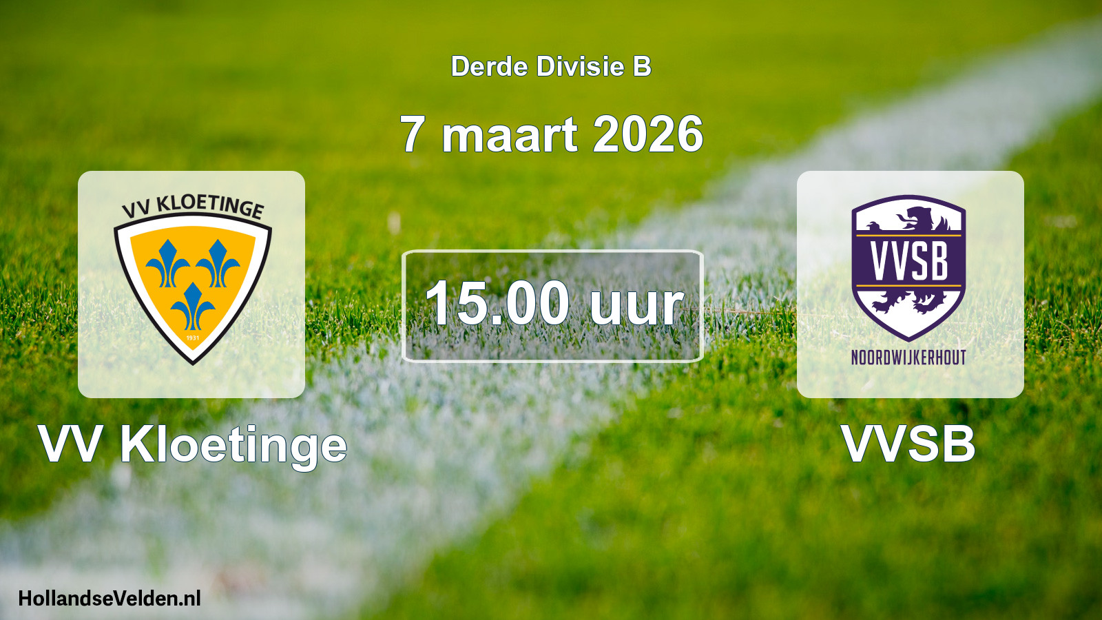 Geplande wedstrijd: VV Kloetinge - VVSB (7 maart 2026)