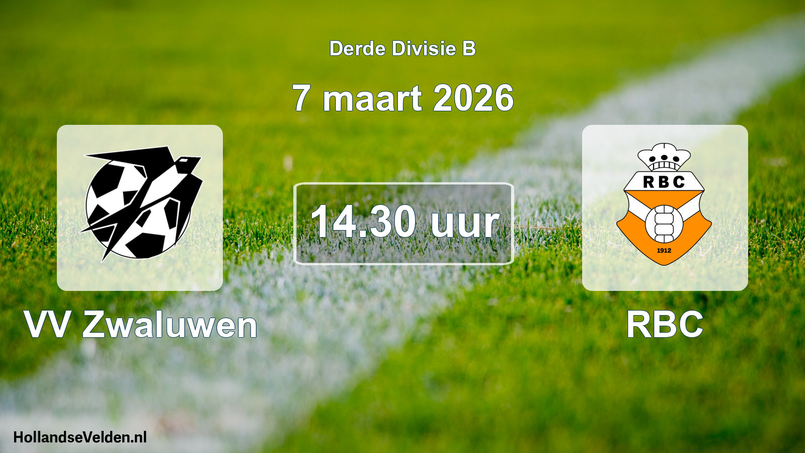 Geplande wedstrijd: VV Zwaluwen - RBC (7 maart 2026)