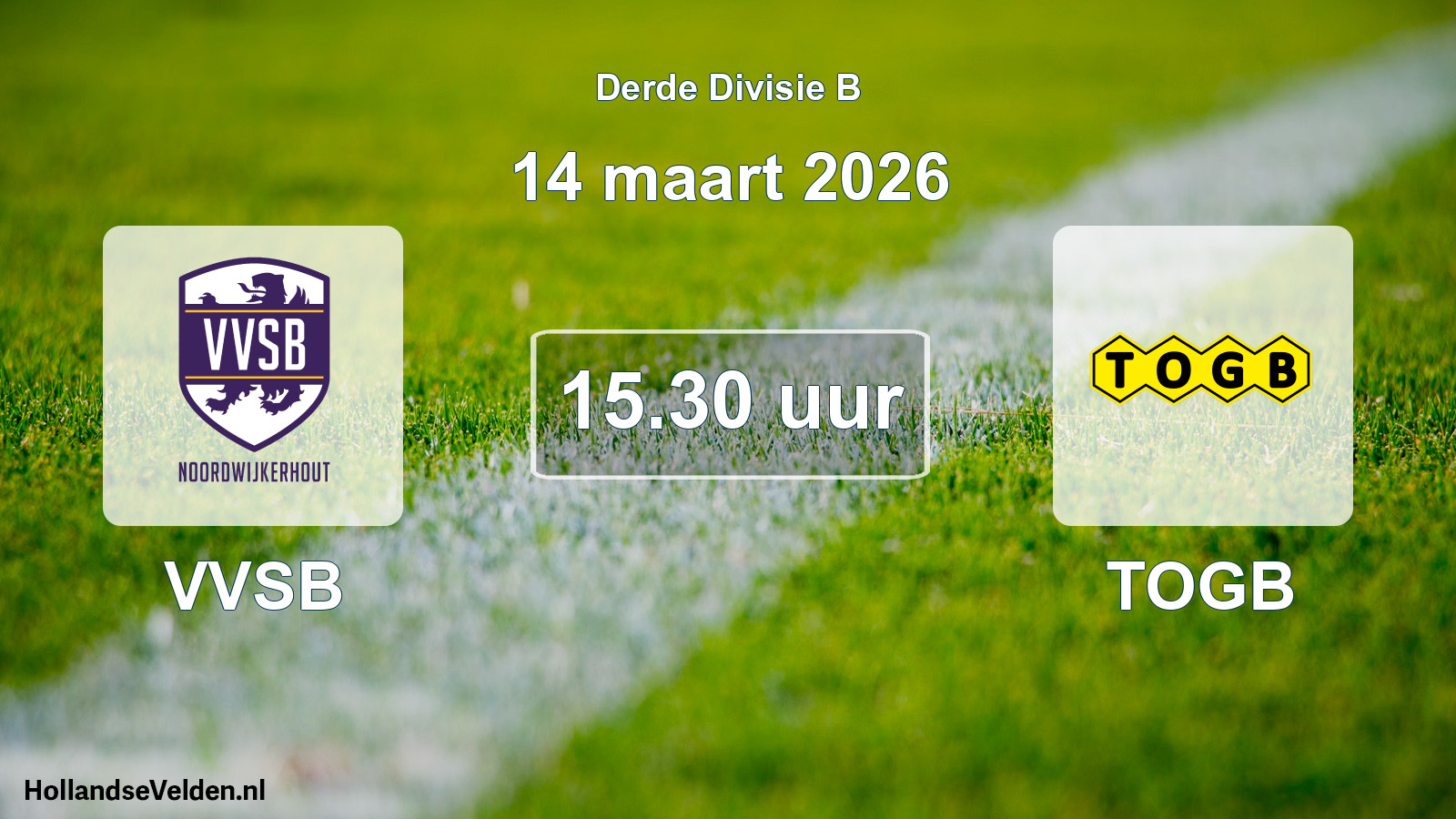 Geplande wedstrijd: VVSB - TOGB (14 maart 2026)
