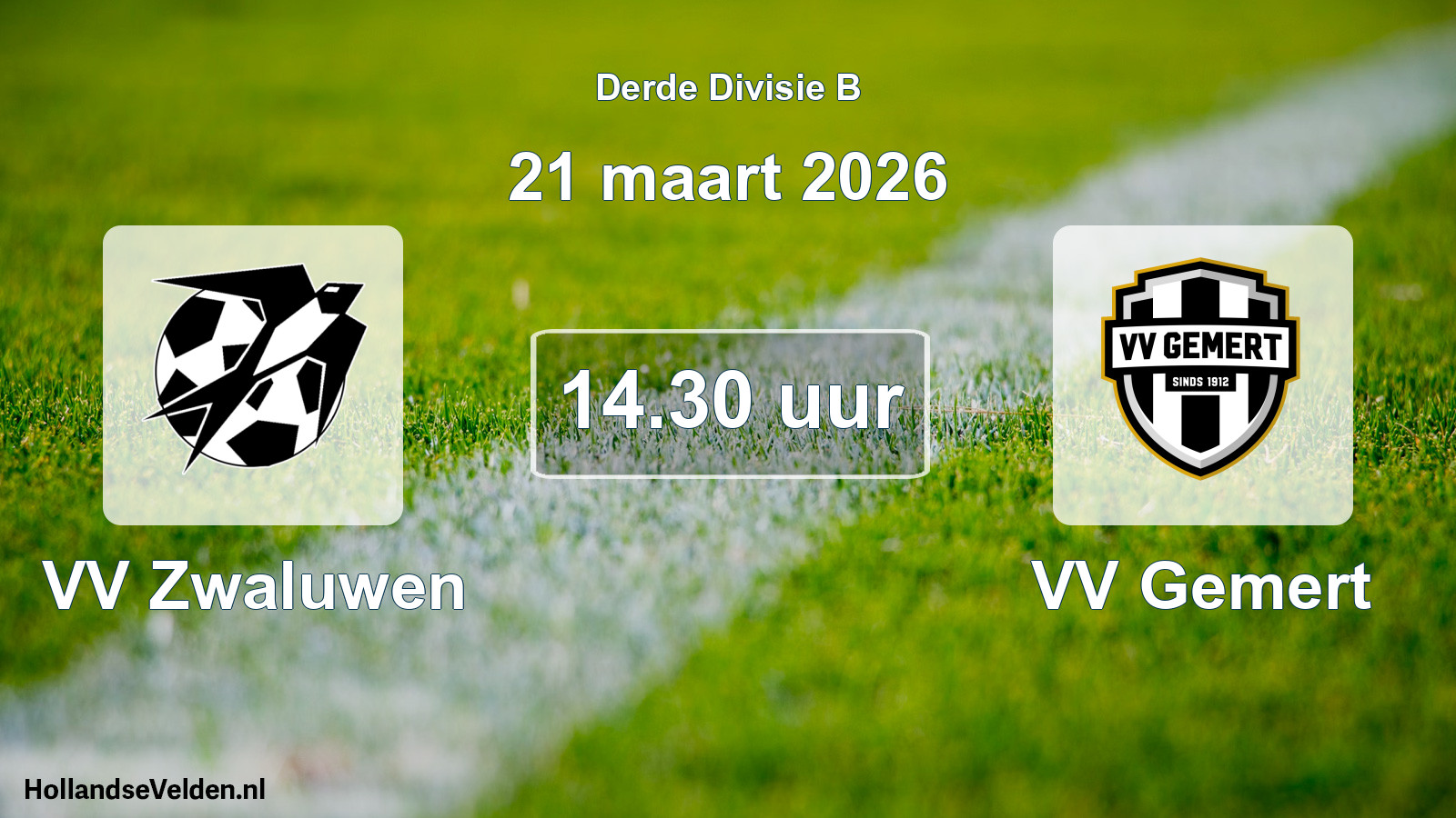 Geplande wedstrijd: VV Zwaluwen - VV Gemert (21 maart 2026)