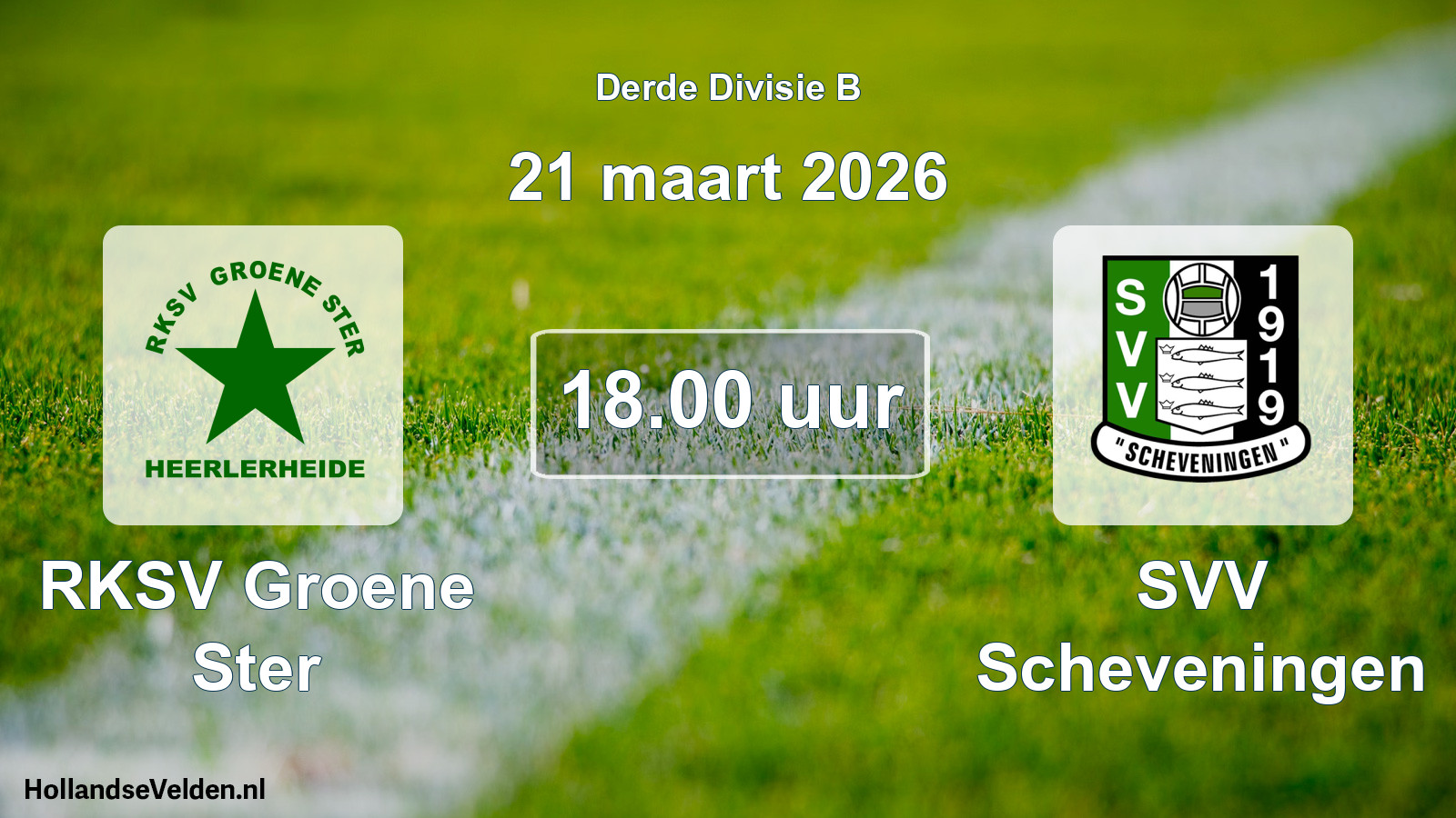 Geplande wedstrijd: RKSV Groene Ster - SVV Scheveningen (21 maart 2026)