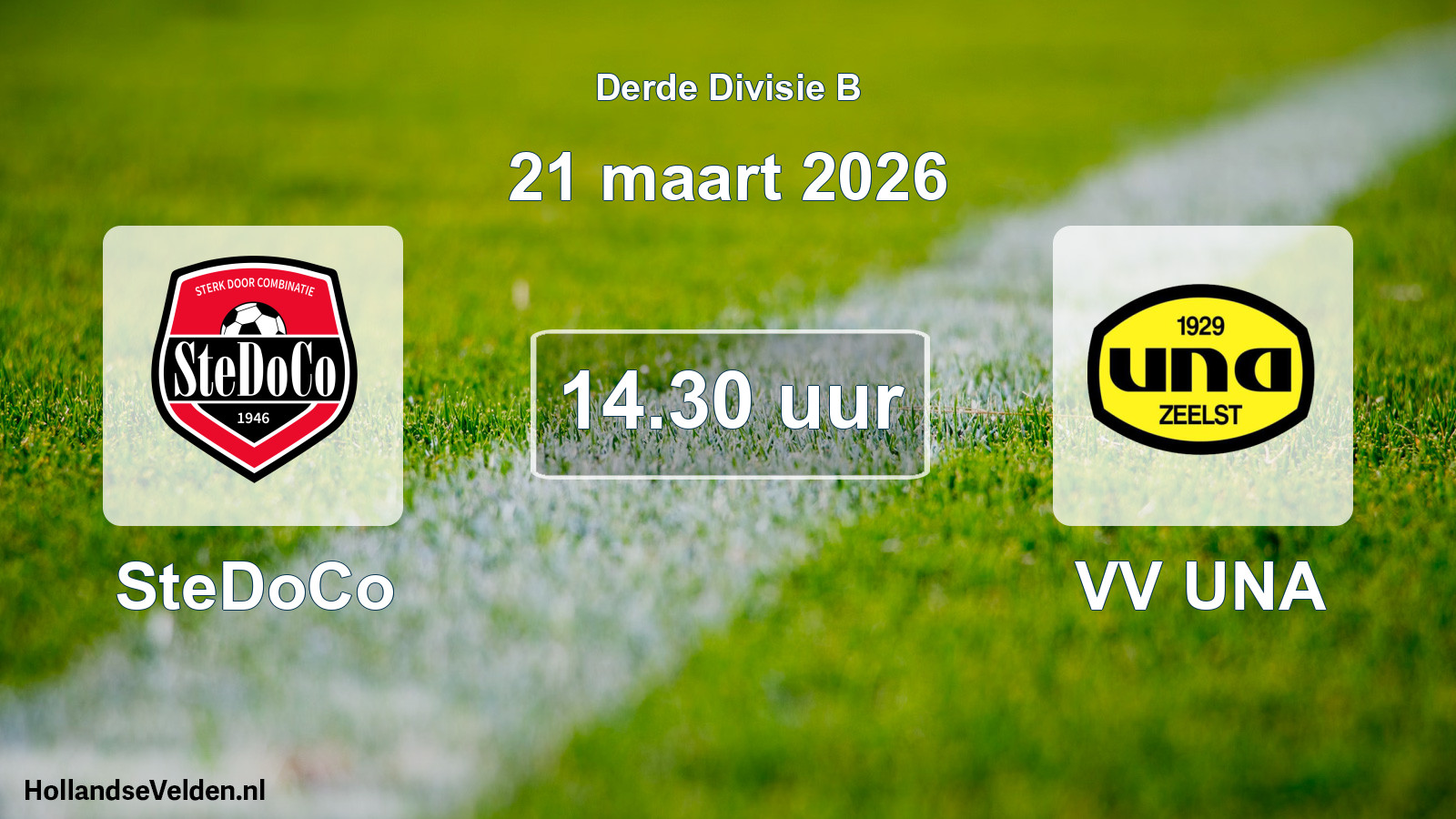 Geplande wedstrijd: SteDoCo - VV UNA (21 maart 2026)