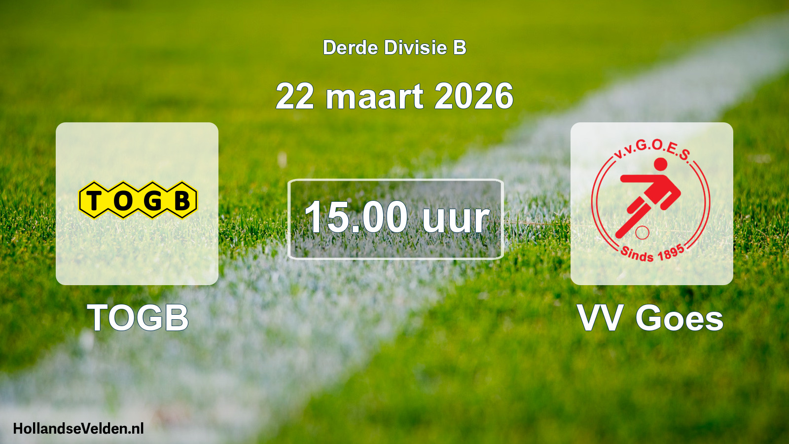 Geplande wedstrijd: TOGB - VV Goes (22 maart 2026)