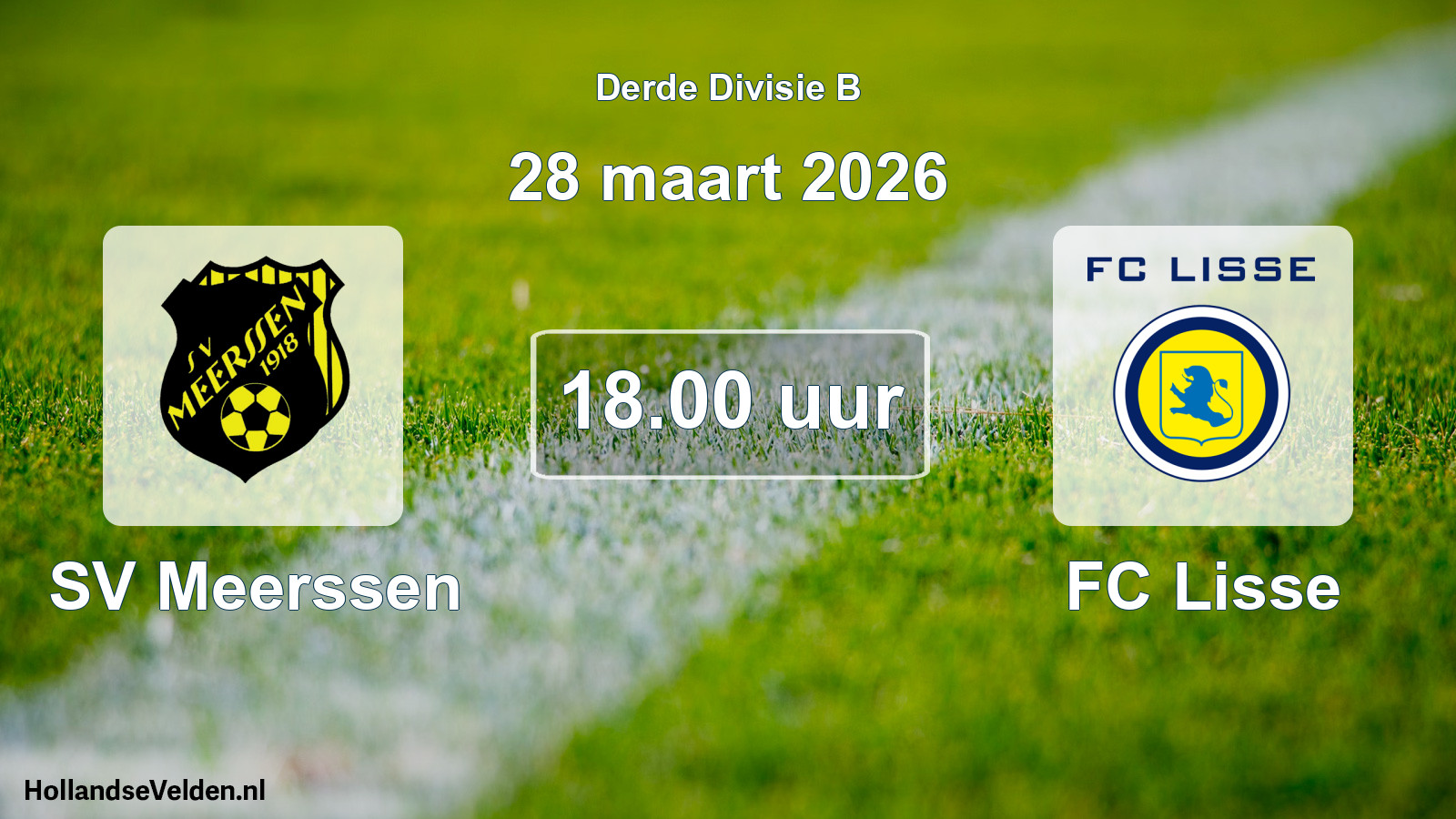 Geplande wedstrijd: SV Meerssen - FC Lisse (28 maart 2026)
