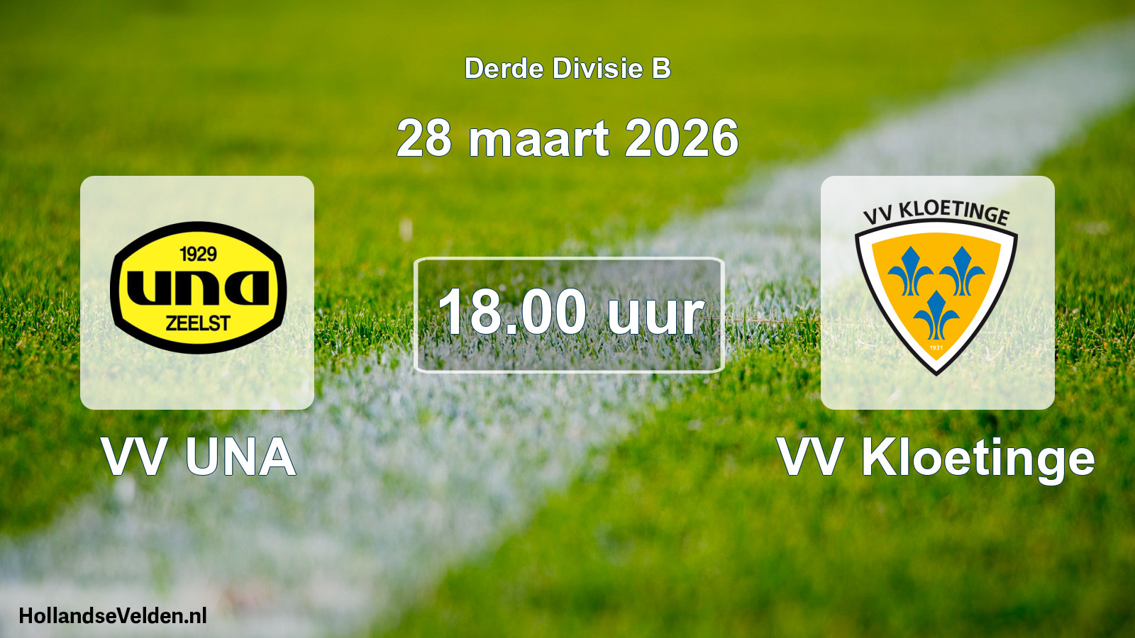 Geplande wedstrijd: VV UNA - VV Kloetinge (28 maart 2026)