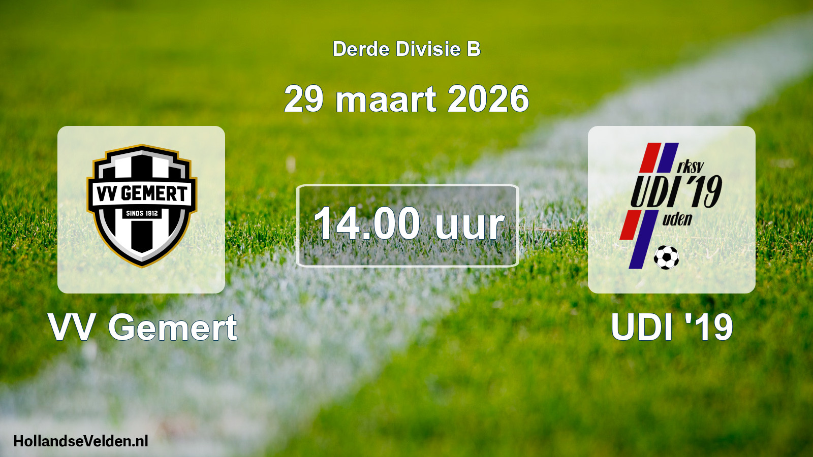 Geplande wedstrijd: VV Gemert - UDI '19 (29 maart 2026)