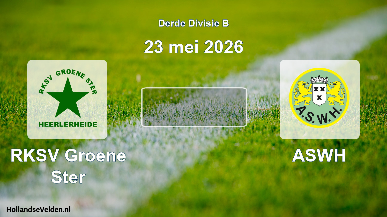 Geplande wedstrijd: RKSV Groene Ster - ASWH (23 mei 2026)