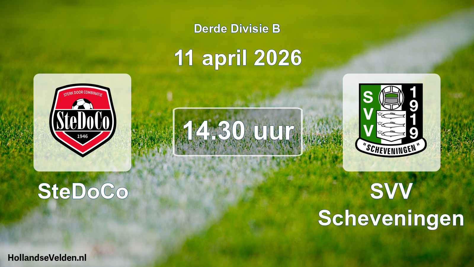 Geplande wedstrijd: SteDoCo - SVV Scheveningen (11 april 2026)