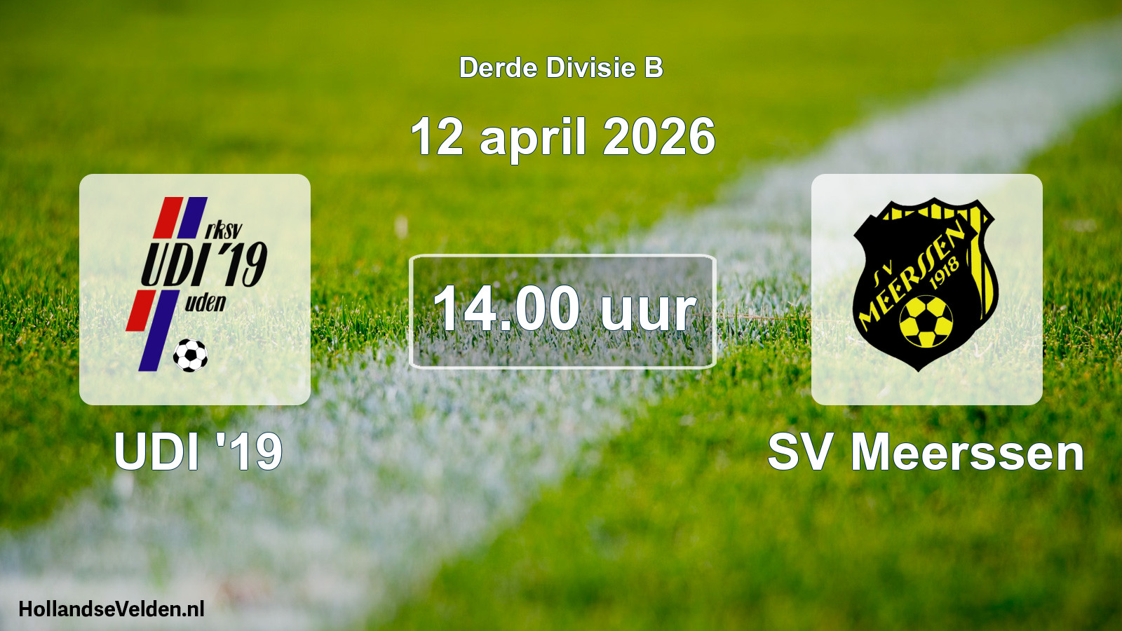 Geplande wedstrijd: UDI '19 - SV Meerssen (12 april 2026)