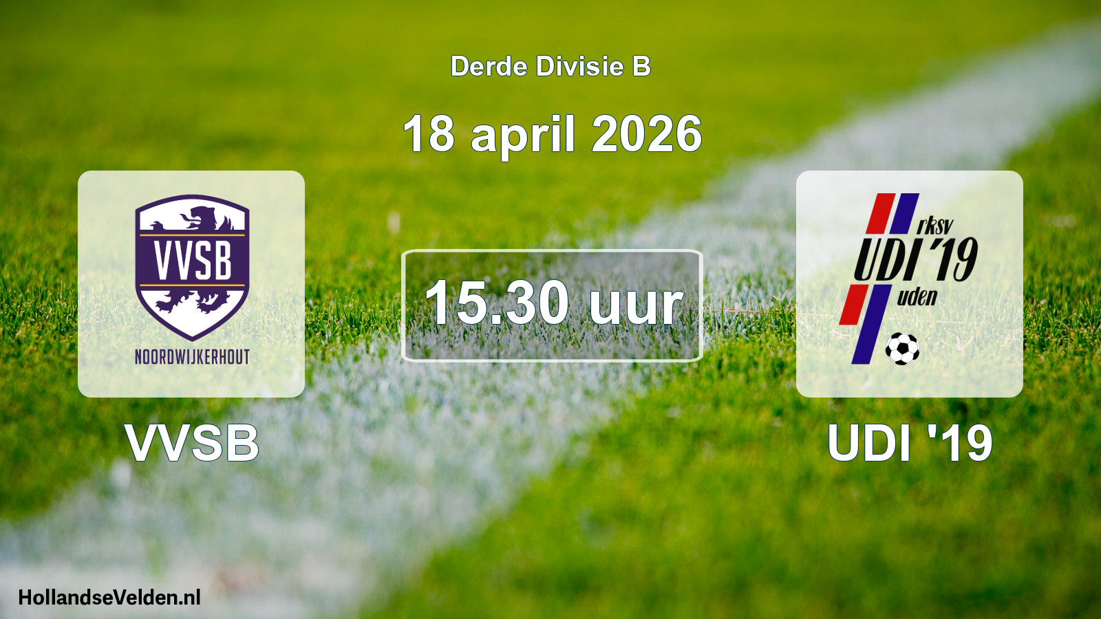 Geplande wedstrijd: VVSB - UDI '19 (18 april 2026)