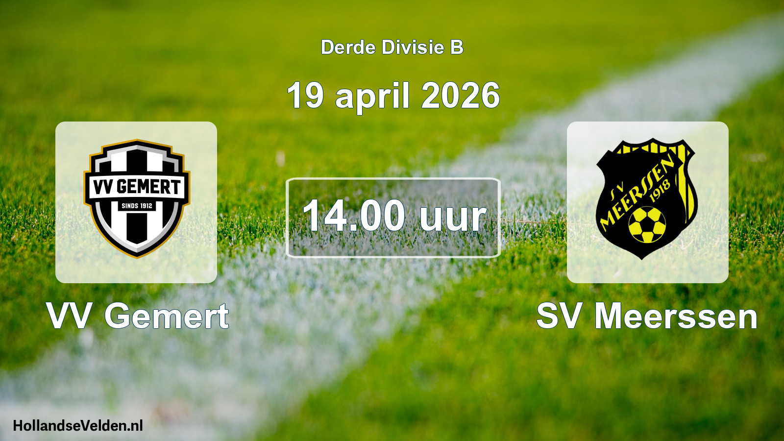 Geplande wedstrijd: VV Gemert - SV Meerssen (19 april 2026)