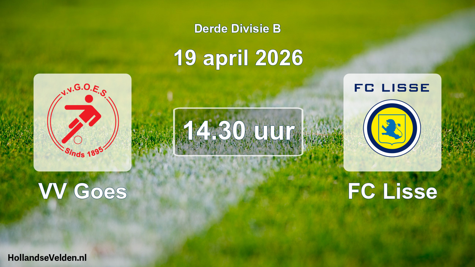 Geplande wedstrijd: VV Goes - FC Lisse (19 april 2026)