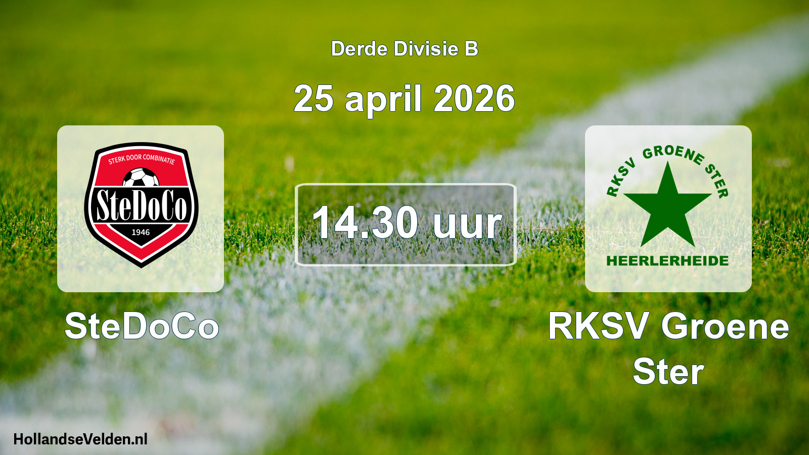 Geplande wedstrijd: SteDoCo - RKSV Groene Ster (25 april 2026)