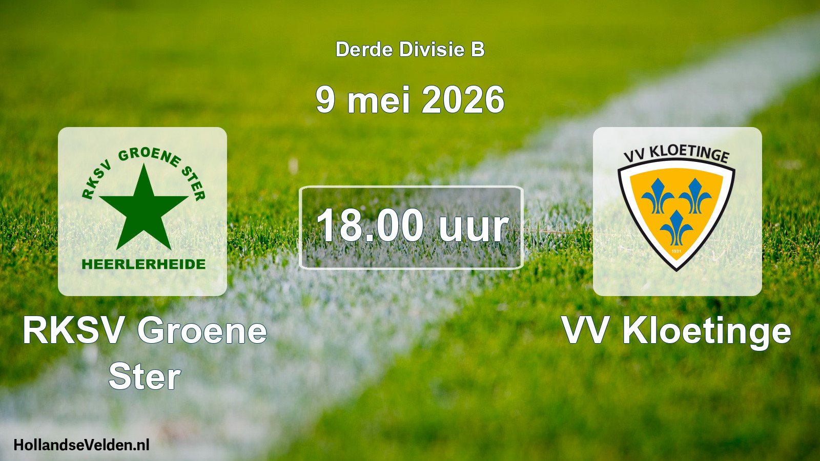 Geplande wedstrijd: RKSV Groene Ster - VV Kloetinge (9 mei 2026)