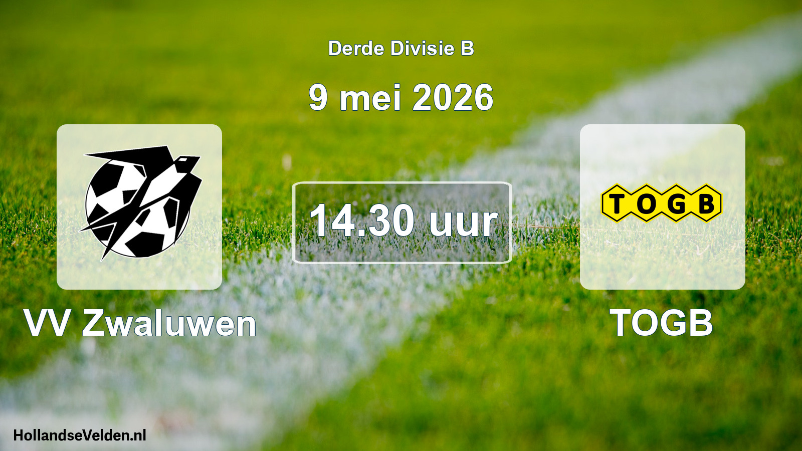 Geplande wedstrijd: VV Zwaluwen - TOGB (9 mei 2026)