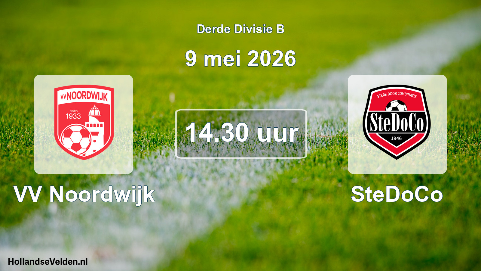 Geplande wedstrijd: VV Noordwijk - SteDoCo (9 mei 2026)