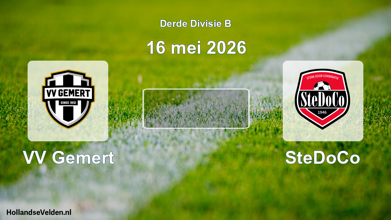 Geplande wedstrijd: VV Gemert - SteDoCo (16 mei 2026)
