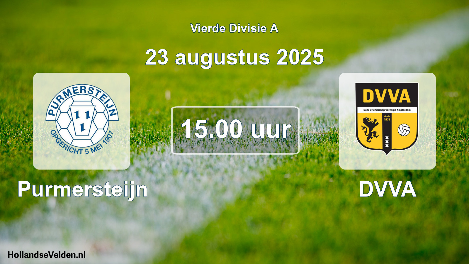 Geplande wedstrijd: Purmersteijn - DVVA (23 augustus 2025)