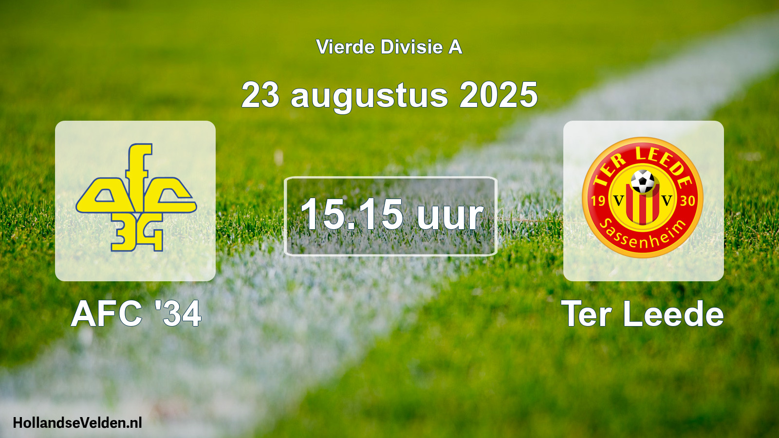 Geplande wedstrijd: AFC '34 - Ter Leede (23 augustus 2025)