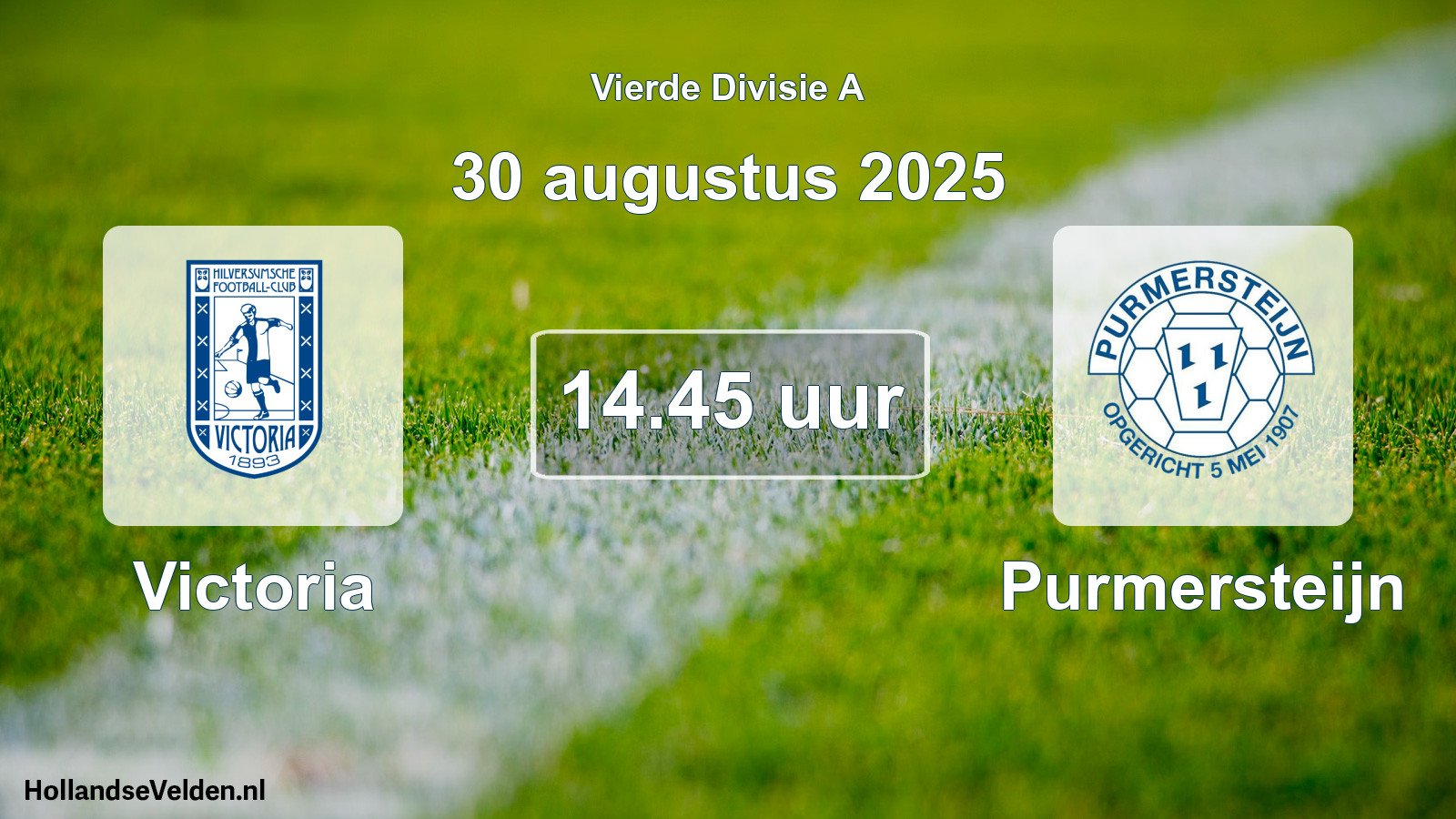 Geplande wedstrijd: Victoria - Purmersteijn (30 augustus 2025)