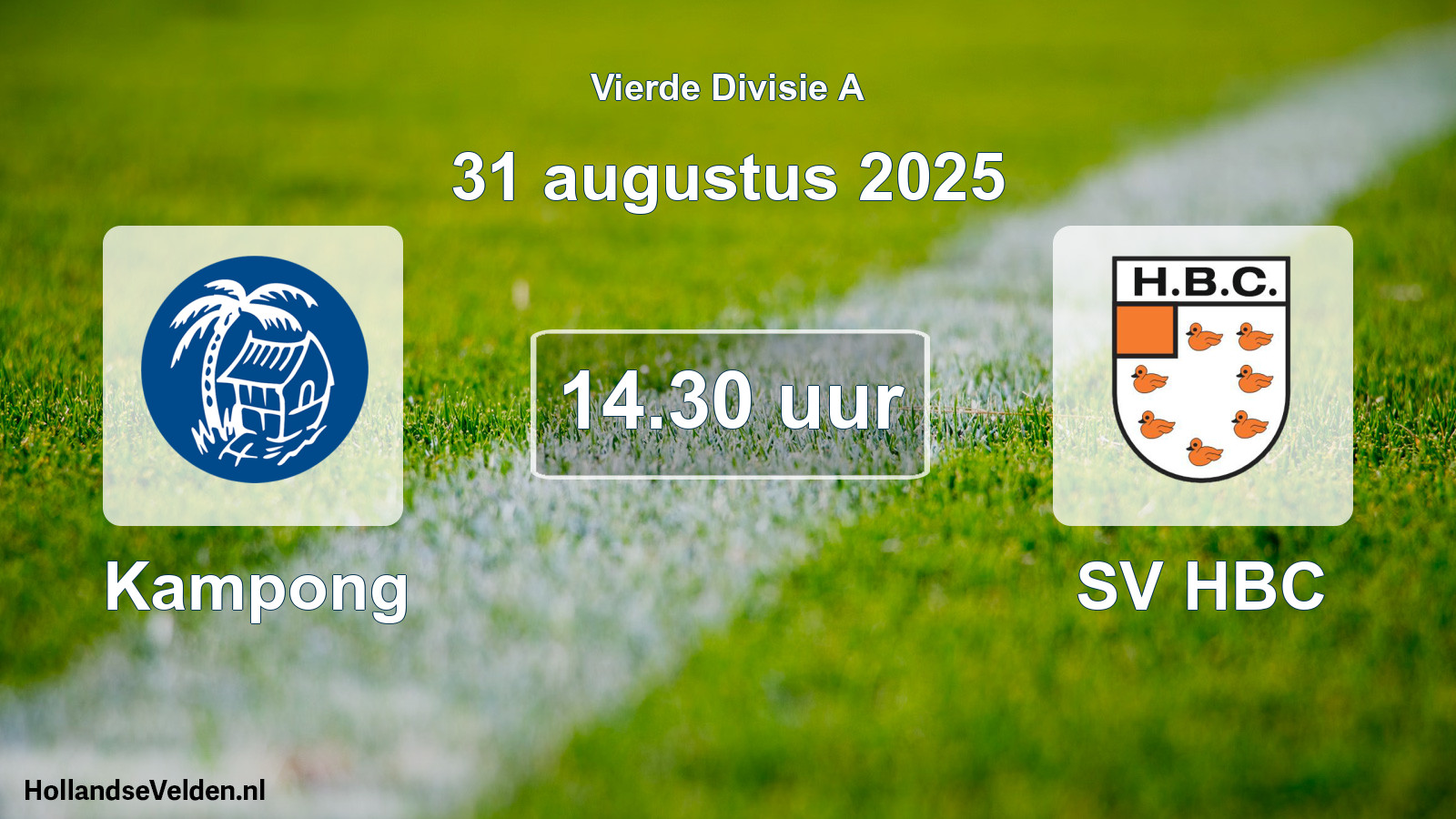 Geplande wedstrijd: Kampong - SV HBC (31 augustus 2025)