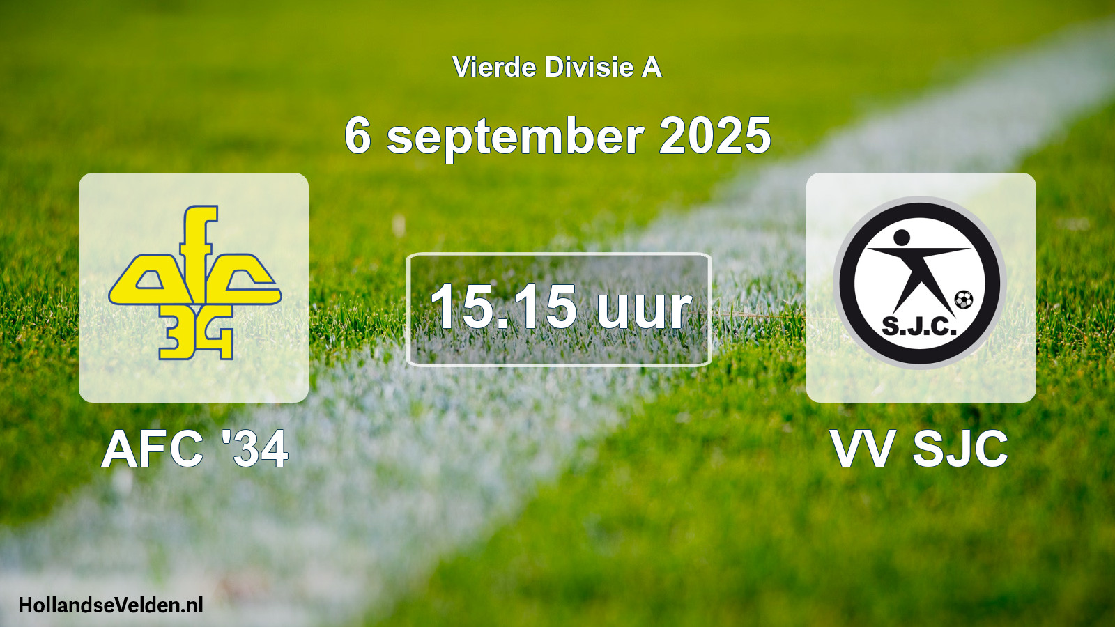 Geplande wedstrijd: AFC '34 - VV SJC (6 september 2025)