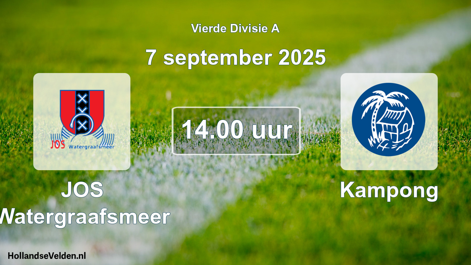 Geplande wedstrijd: JOS Watergraafsmeer - Kampong (7 september 2025)