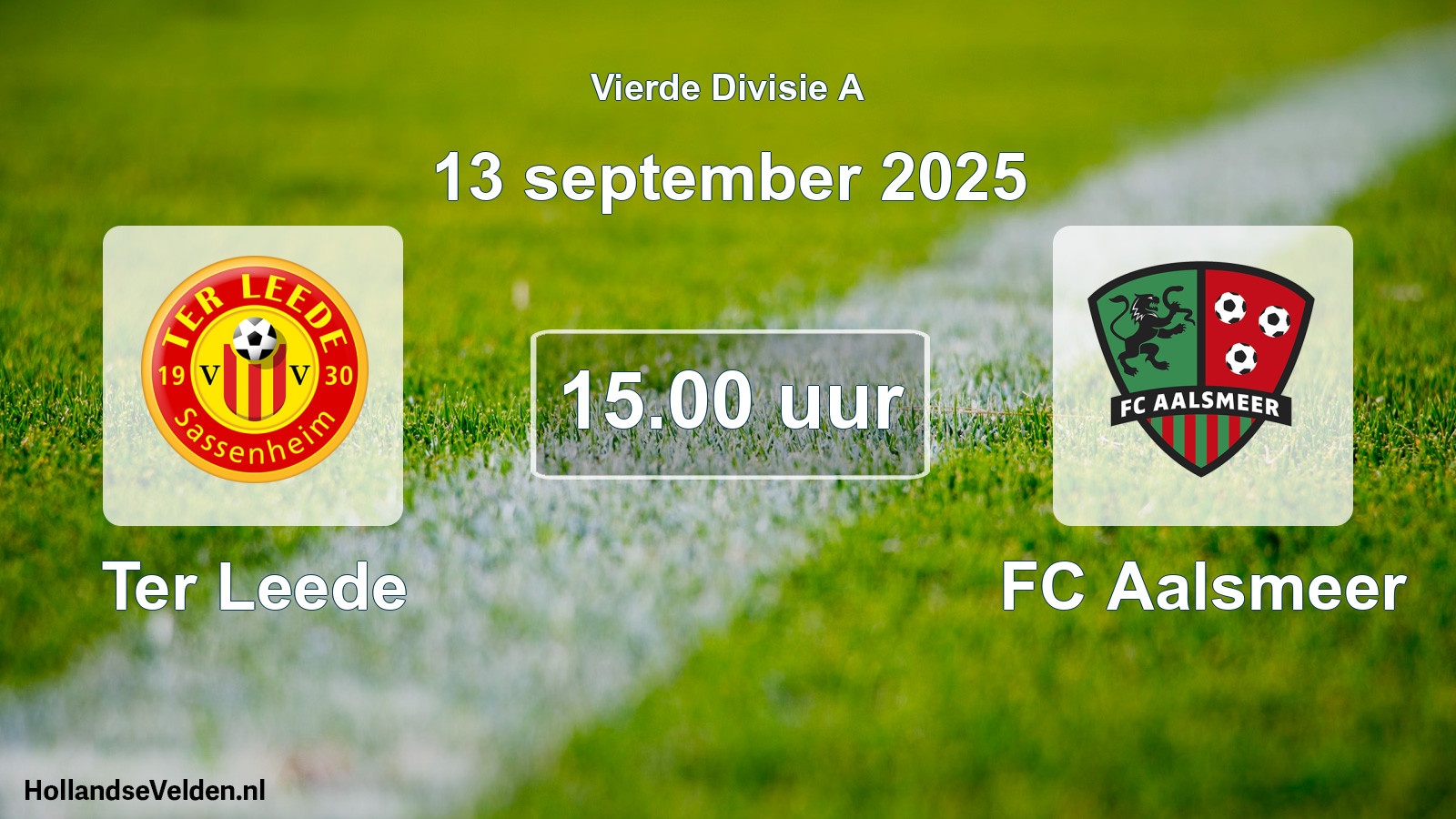 Geplande wedstrijd: Ter Leede - FC Aalsmeer (13 september 2025)